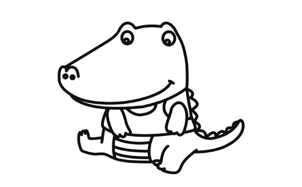 Cartoon little crocodile simple drawing coloring method