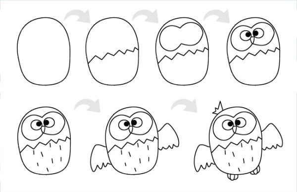 Teach you the simple steps of drawing an owl with decomposed pictures