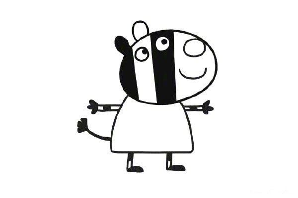 Draw Zoe the zebra in Peppa Pig