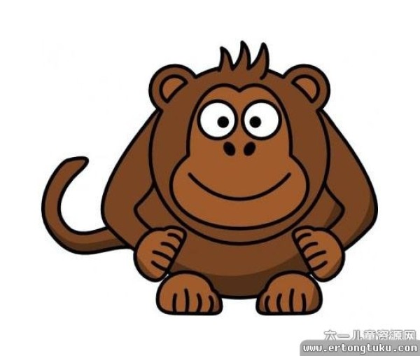 Cartoon cute monkey simple strokes