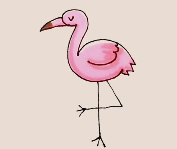 Simple drawing of flamingo