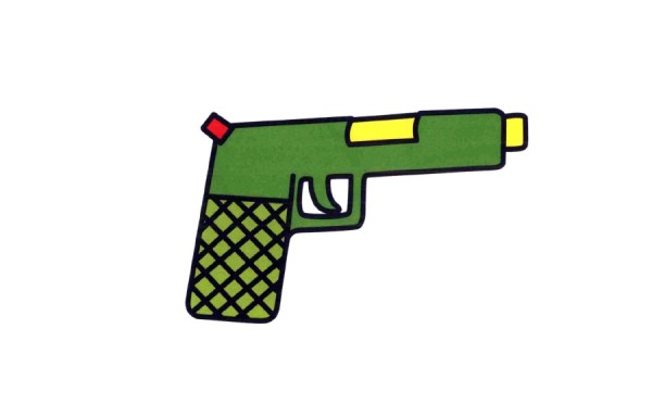 Green pistol simple drawing picture