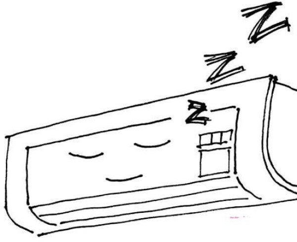 Cartoon air conditioner simple drawing picture for primary school students: sleeping air conditioner