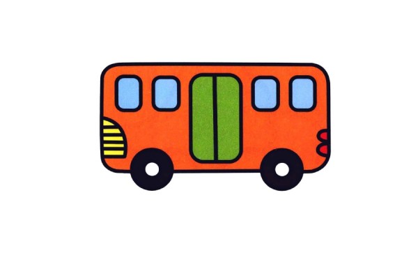 Cartoon bus simple drawing coloring tutorial