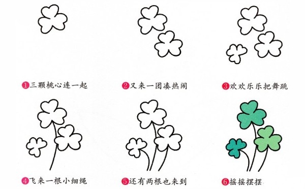 How to draw a clover in simple strokes