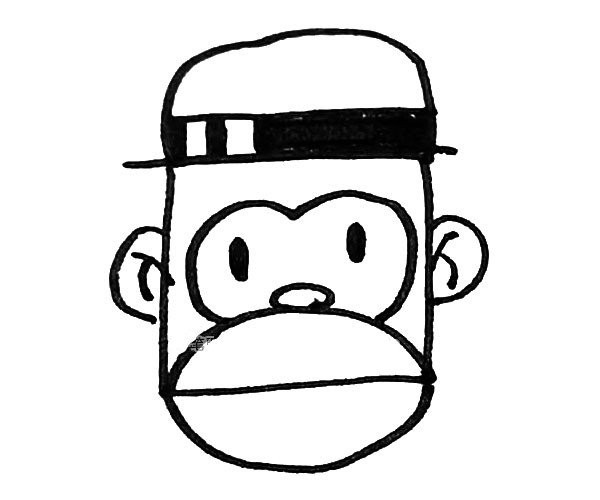 monkey head wearing hat