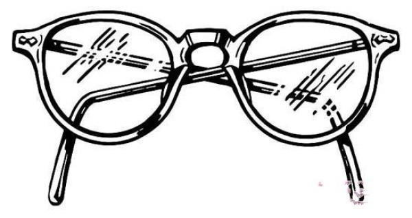 Simple drawing picture of old professors glasses