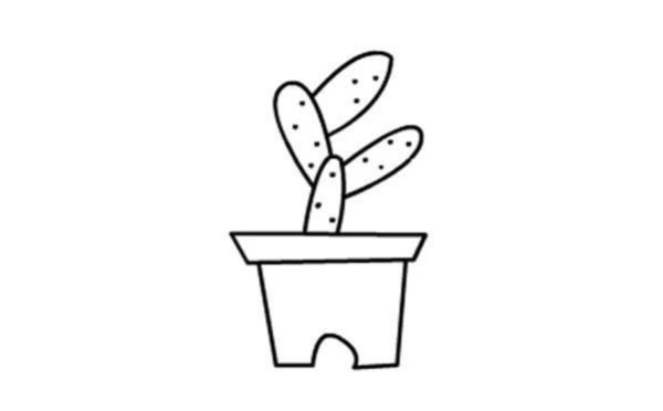 Potted Cactus Painting Breakdown Steps