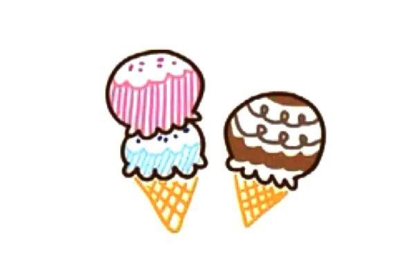 Draw ice cream in three steps