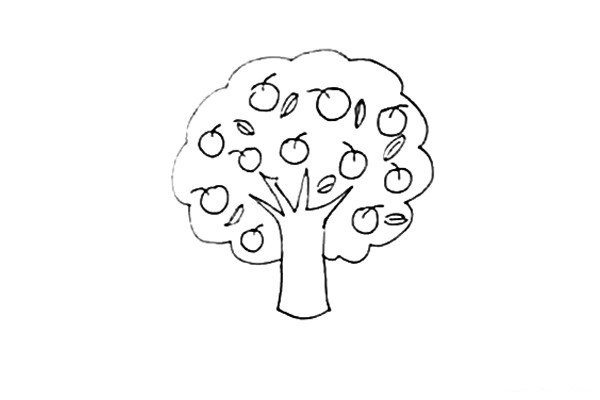 How to draw an apple tree