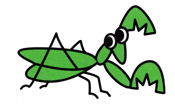 How to draw a little mantis in simple strokes