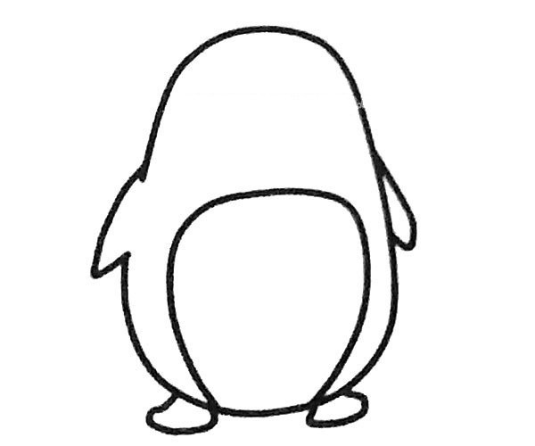 Draw a simple penguin in four steps