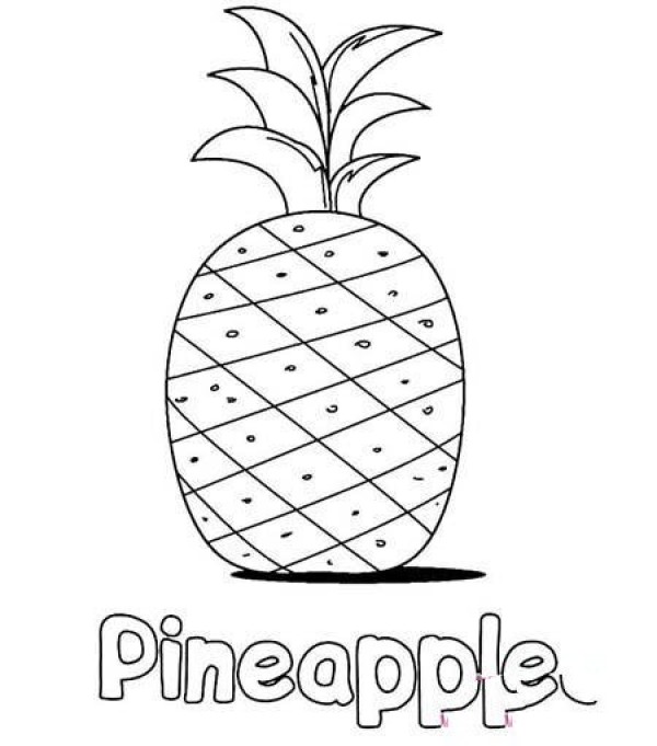 Childrens simple drawing pictures of pineapples