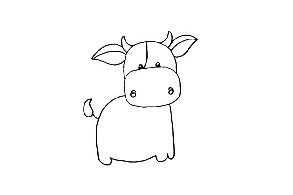 How to draw a small flower cow