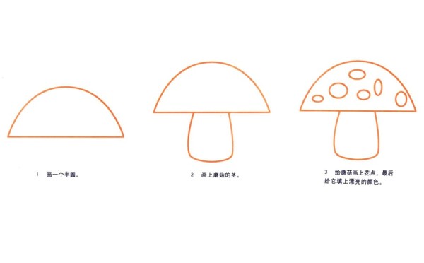 Colorful Mushroom Simple Drawing Decomposition Tutorial