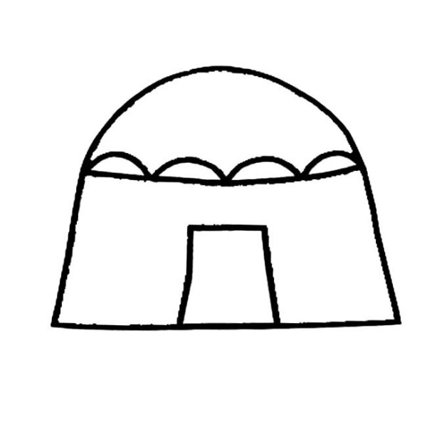 Complete collection of simple drawings of buildings and simple drawings of yurts