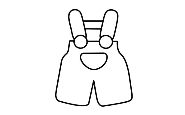 Childrens overalls simple drawing coloring method