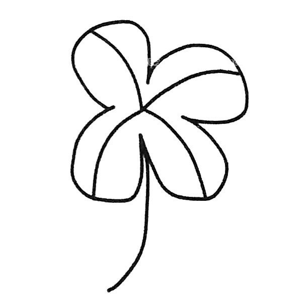 Six beautiful simple drawing pictures of four-leaf clover