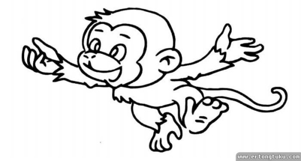 Cartoon animal monkey simple drawing picture