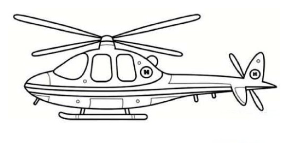 Rescue helicopter simple strokes picture