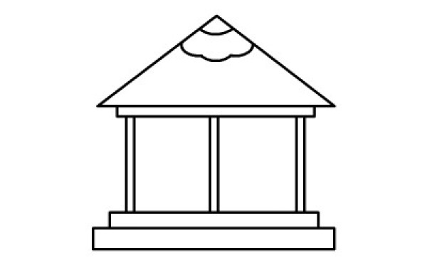 Simple drawing pictures of the pavilion