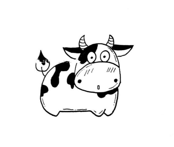 Cartoon cow simple strokes