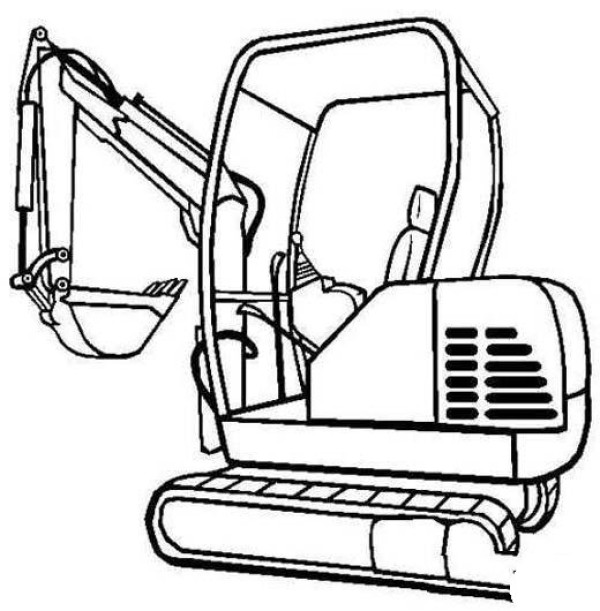 Hand drawn engineering excavator simple drawing picture