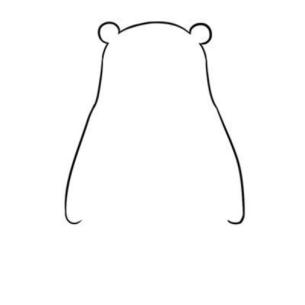 How to draw a simple black bear