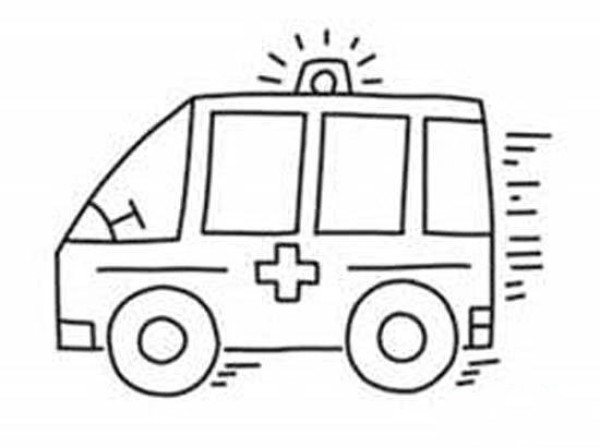 Childrens emergency vehicle simple drawing picture