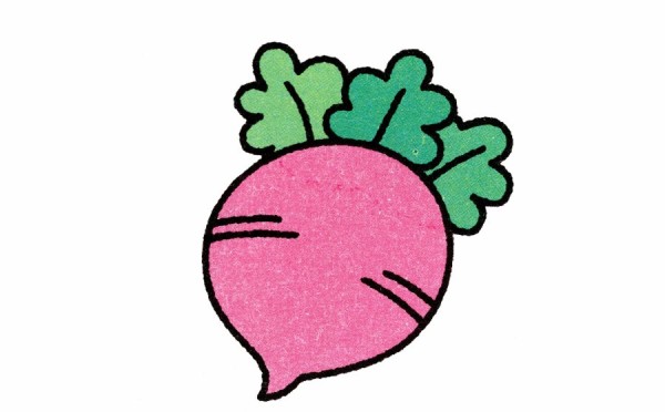 How to draw radish in simple strokes