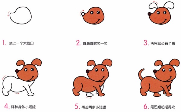 Cartoon puppy color simple drawing step by step tutorial