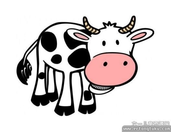 Cartoon cow simple drawing material