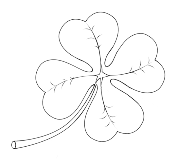 How to draw a four leaf clover