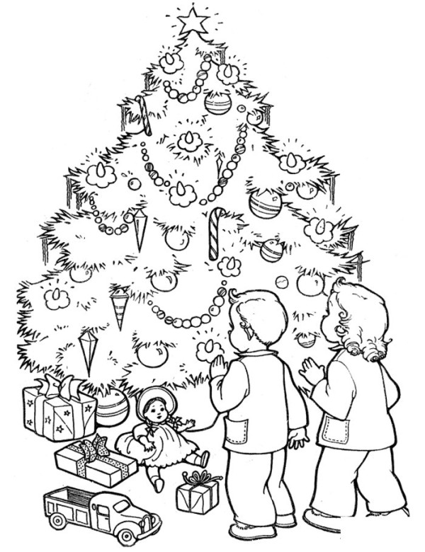 Christmas tree full of gifts