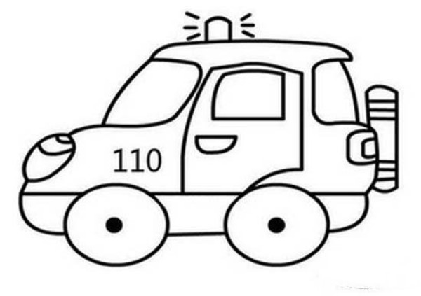 Police car off-road vehicle simple drawing picture