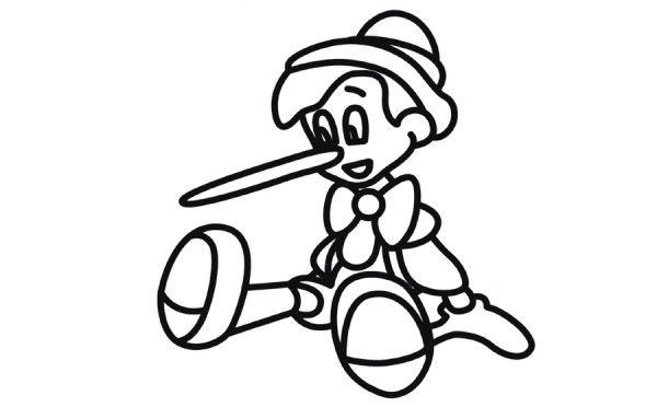 Cartoon anime character Pinocchio simple drawing