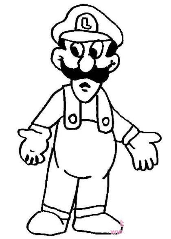 Super Marios brother Luigi simple drawing picture