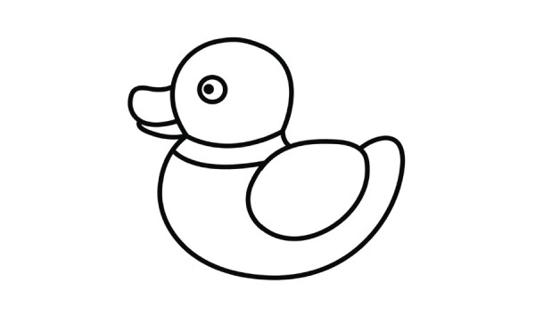 Cartoon toy little yellow duck simple drawing coloring work