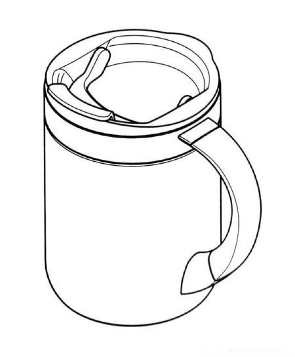 Simple drawing picture of childrens thermos cup