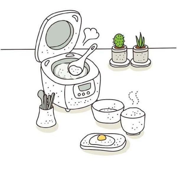 Simple drawing picture of rice cooker