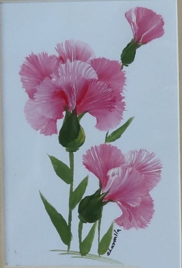 Carnation gouache painting pictures Sharing of paintings for mom on Mother’s Day