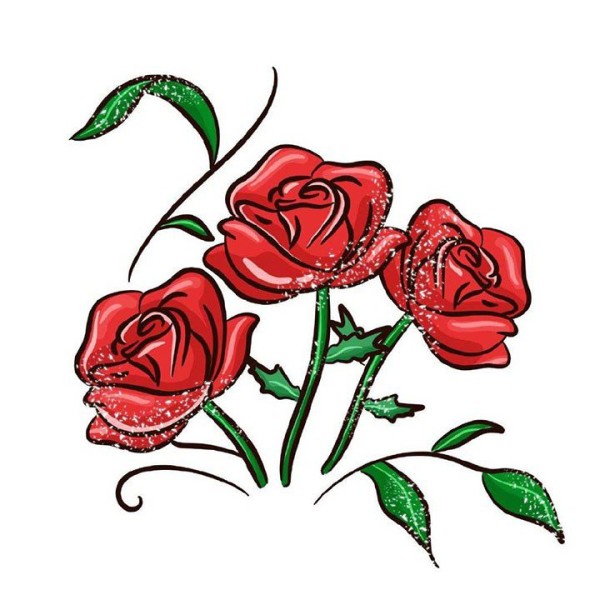 Draw roses for Valentines Day