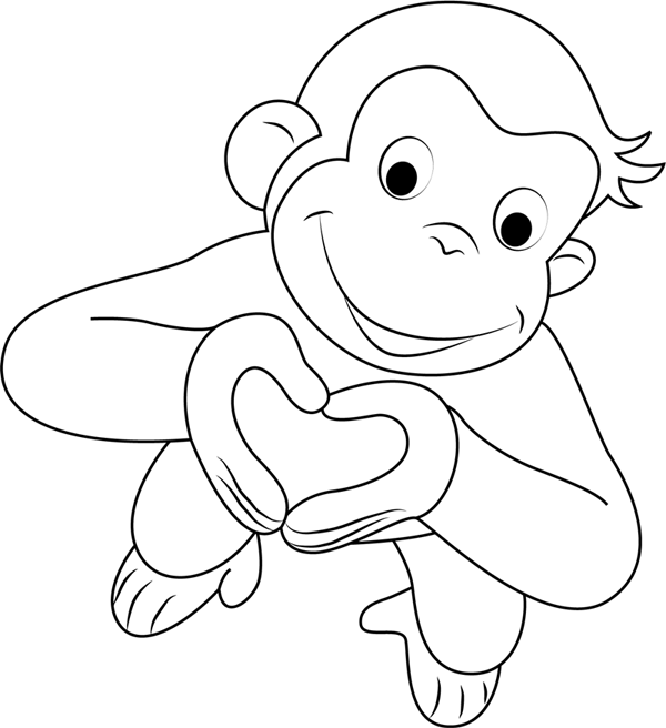 Love Monkey Simple Drawing Picture