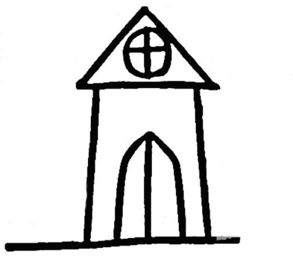 How to draw simple drawings of buildings and churches for children