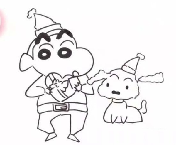 A complete collection of simple drawing pictures of Crayon Shin-chan and Puppy Xiaobai