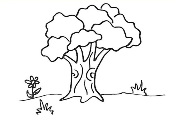 How to draw a big banyan tree in simple strokes