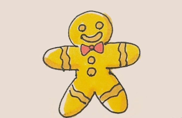 Simple drawing of gingerbread man