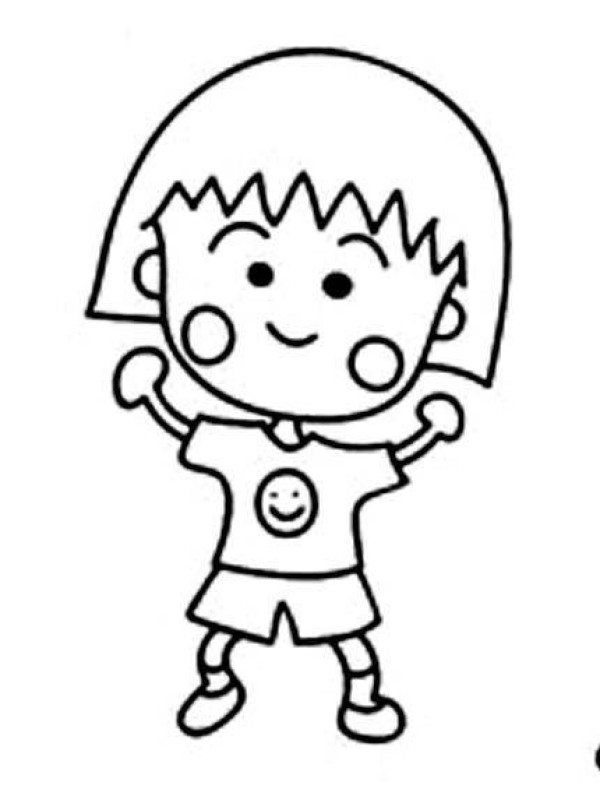 Kindergarten Cartoon Chibi Maruko-chan Simple Drawing Picture