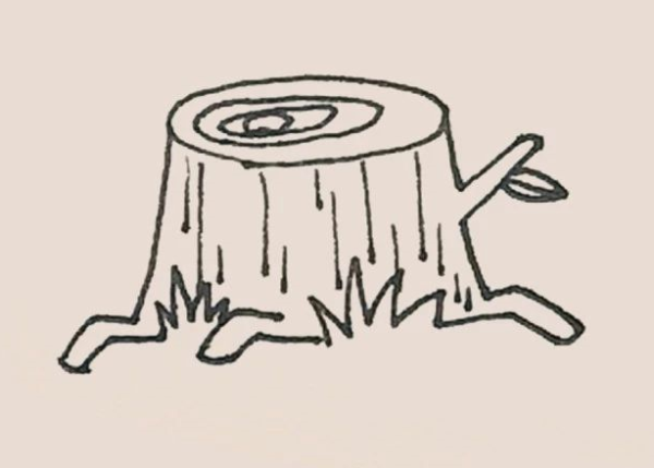 Simple drawing tree stump