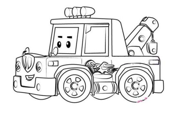 Transformed Police Car Purley Trailer Spucci Simple Drawing Picture